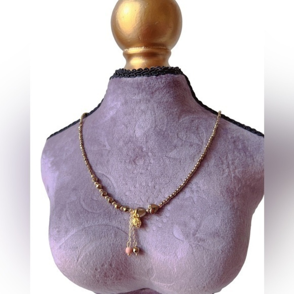 Natural chalopyrite heart Necklace